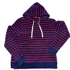 IZOD Navy and Ref Striped Hoodie | Size Large
